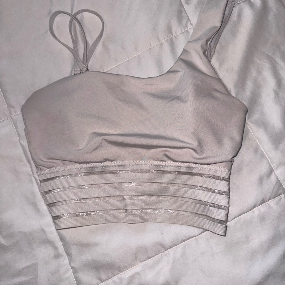 Bombshell Light Gray sports bra